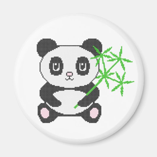 Funny cross-stitch panda magneet (Voorkant)