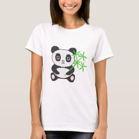 Funny cross-stitch panda t-shirt (Voorkant)