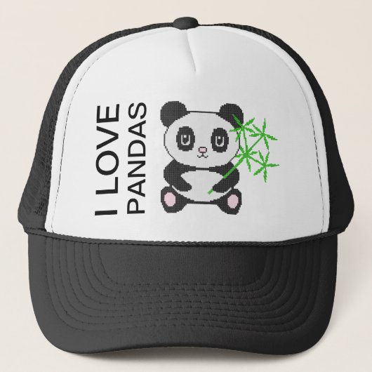 Funny cross-stitch panda trucker pet (Voorkant)