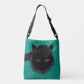 Funny Crossbody Tas met Black Cat -  (Achterkant)