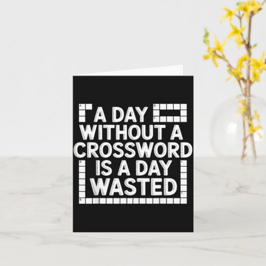 Funny Crossword Puzzle Word Game Nerd  Kaart (Gele Bloem)