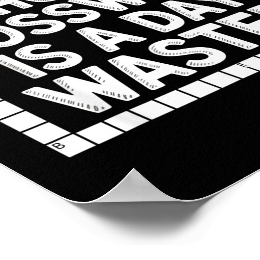 Funny Crossword Puzzle Word Game Nerd  Poster (Hoek)