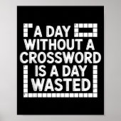 Funny Crossword Puzzle Word Game Nerd  Poster (Voorkant)