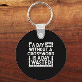 Funny Crossword Puzzle Word Game Nerd Sleutelhanger (Voorkant)