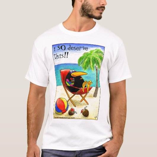 Funny Crow Beach Vacation T-shirt (Voorkant)