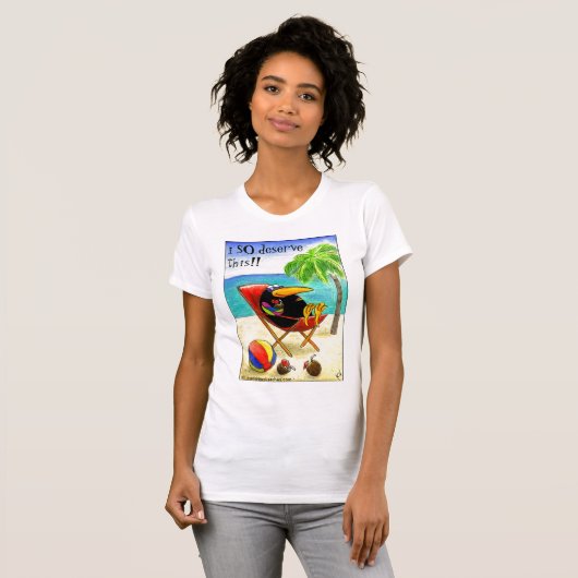 Funny Crow Beach Vacation women's tee shirt (Voorkant volledig)