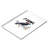 Funny Crow Christmas Classic Retro Design Notitieboek (Linkerzijde)
