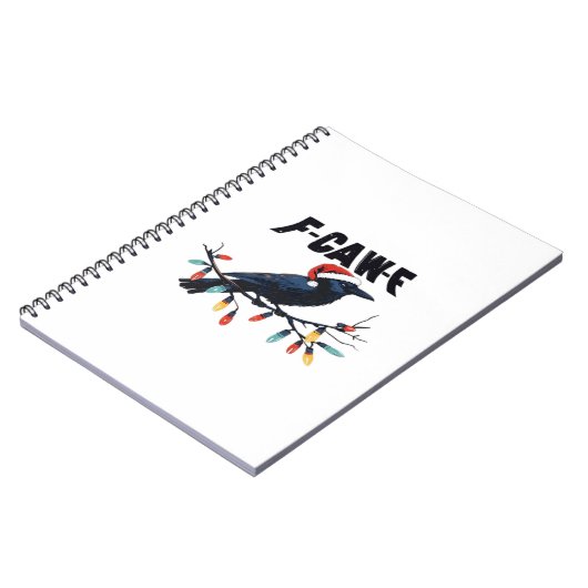 Funny Crow Christmas Classic Retro Design Notitieboek (Linkerzijde)