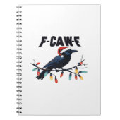Funny Crow Christmas Classic Retro Design Notitieboek (Voorkant)