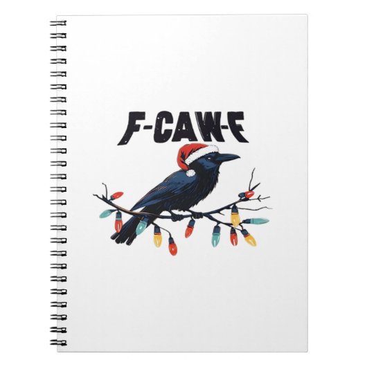 Funny Crow Christmas Classic Retro Design Notitieboek (Voorkant)