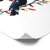 Funny Crow Christmas Classic Retro Design Poster (Hoek)