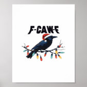 Funny Crow Christmas Classic Retro Design Poster (Voorkant)