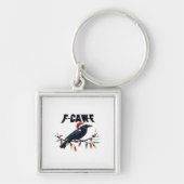 Funny Crow Christmas Classic Retro Design Sleutelhanger (Voorkant)