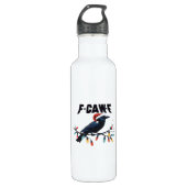 Funny Crow Christmas Classic Retro Design Waterfles (Voorkant)