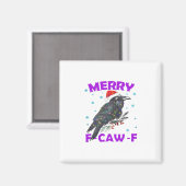 Funny Crow Christmas Classic Vintage Style Magneet (Voorkant / Achterkant)