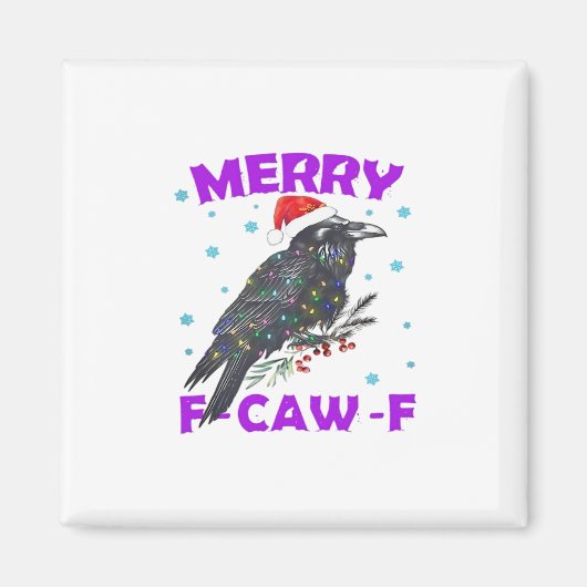 Funny Crow Christmas Classic Vintage Style Magneet (Voorkant)