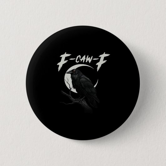 Funny Crow Essential Creative Casual Ronde Button 5,7 Cm (Voorkant)