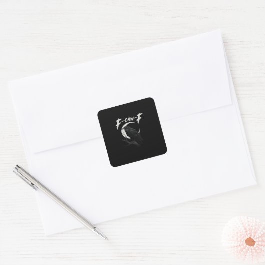 Funny Crow Essential Creative Casual Vierkante Sticker (Envelop)