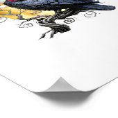 Funny Crow F-Caw-F Bird Gothic Christmas Santa Hat Poster (Hoek)