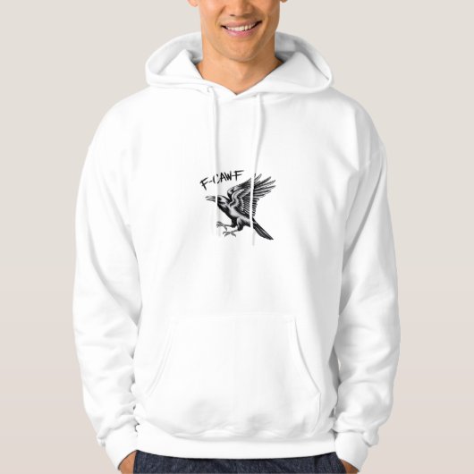 Funny Crow F-Caw-F Essential Minimal Clean Hoodie (Voorkant)