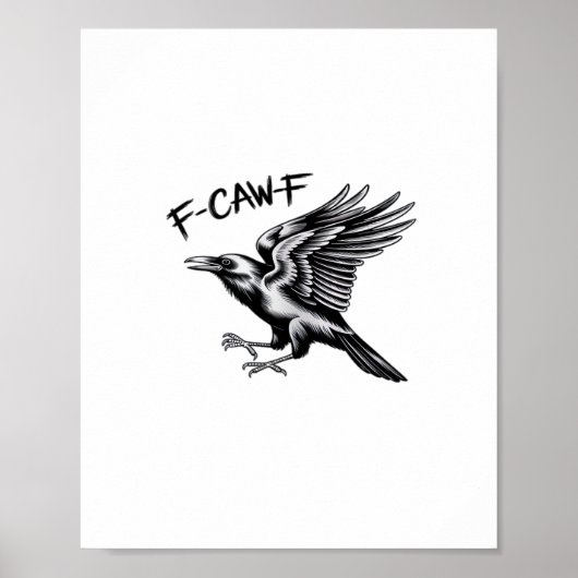 Funny Crow F-Caw-F Essential Minimal Clean Poster (Voorkant)