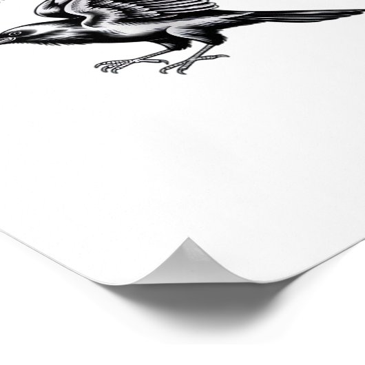 Funny Crow F-Caw-F Essential Minimal Clean Poster (Hoek)