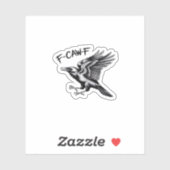 Funny Crow F-Caw-F Essential Minimal Clean Sticker (Vel)