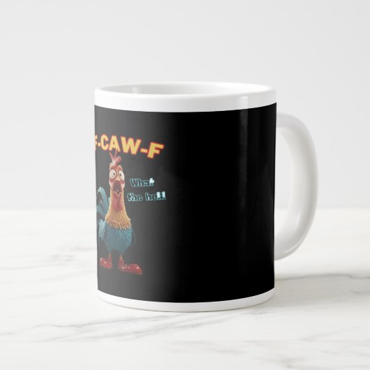 Funny Crow F-Caw-F Humor Gothic Grote Koffiekop (Voorkant rechts)