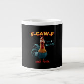Funny Crow F-Caw-F Humor Gothic Grote Koffiekop (Voorkant)