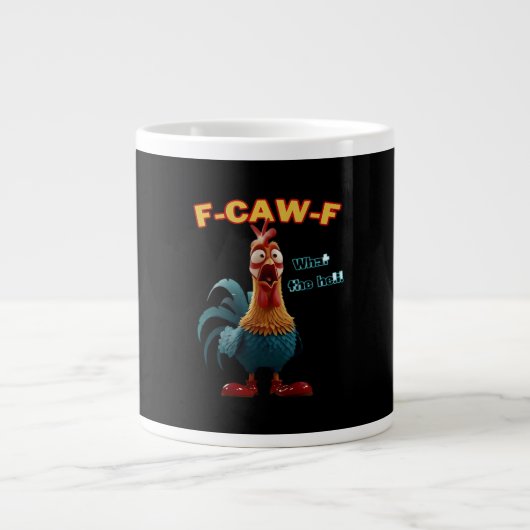 Funny Crow F-Caw-F Humor Gothic Grote Koffiekop (Voorkant)
