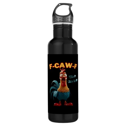 Funny Crow F-Caw-F Humor Gothic Waterfles (Voorkant)