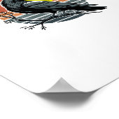 Funny Crow F-Caw-F Retro Sunset Adult Design Tri-B Poster (Hoek)