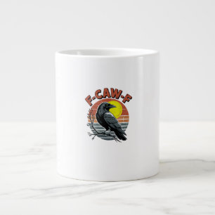 Funny Crow F-Caw-F Retro Zonsondergang Volwassenen Grote Koffiekop