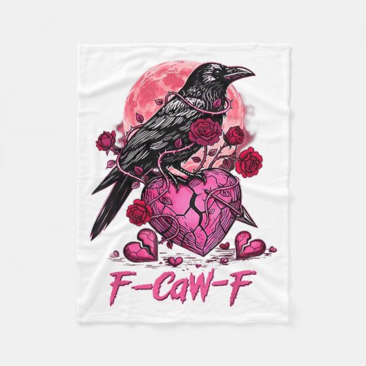Funny Crow F-caw-f Valentines Day Black Bird Fcawf Fleece Deken (Voorkant)