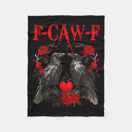 Funny Crow F-caw-f Valentines Day Black Bird Fcawf Fleece Deken (Voorkant)