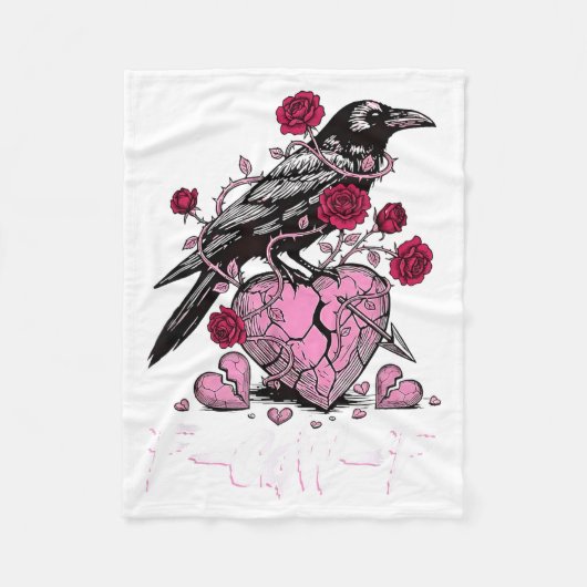 Funny Crow F-caw-f Valentines Day Black Bird Fcawf Fleece Deken (Voorkant)