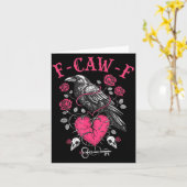 Funny Crow F-caw-f Valentines Day Black Bird Fcawf Kaart (Gele Bloem)