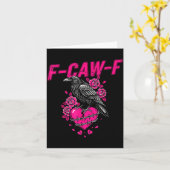 Funny Crow F-caw-f Valentines Day Black Bird Fcawf Kaart (Gele Bloem)