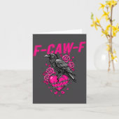 Funny Crow F-caw-f Valentines Day Black Bird Fcawf Kaart (Gele Bloem)