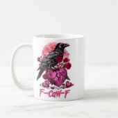 Funny Crow F-caw-f Valentines Day Black Bird Fcawf Koffiemok (Links)