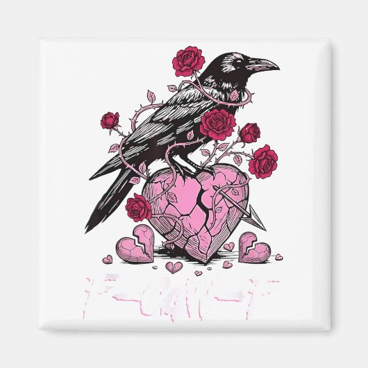 Funny Crow F-caw-f Valentines Day Black Bird Fcawf Magneet (Voorkant)