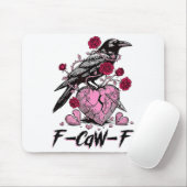 Funny Crow F-caw-f Valentines Day Black Bird Fcawf Muismat (Met muis)