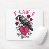 Funny Crow F-caw-f Valentines Day Black Bird Fcawf Muismat (Met muis)