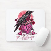 Funny Crow F-caw-f Valentines Day Black Bird Fcawf Muismat (Met muis)