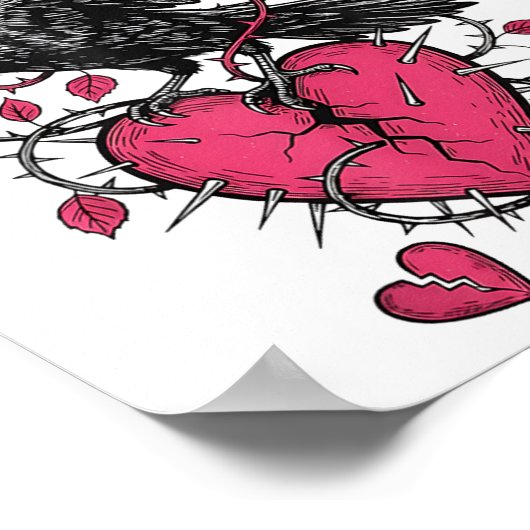 Funny Crow F-caw-f Valentines Day Black Bird Fcawf Poster (Hoek)