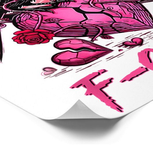 Funny Crow F-caw-f Valentines Day Black Bird Fcawf Poster (Hoek)