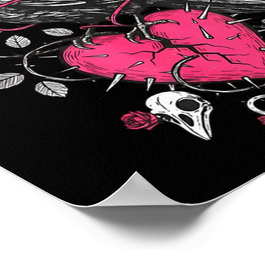 Funny Crow F-caw-f Valentines Day Black Bird Fcawf Poster (Hoek)