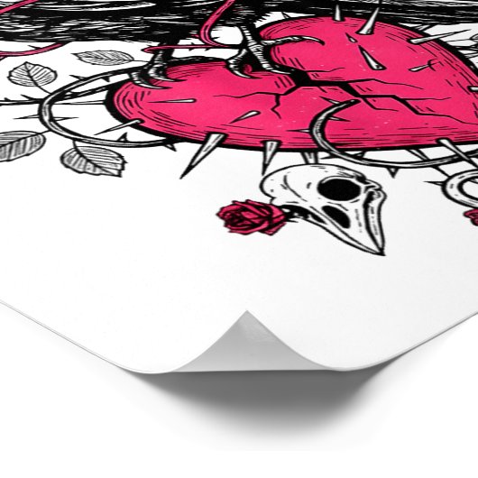 Funny Crow F-caw-f Valentines Day Black Bird Fcawf Poster (Hoek)