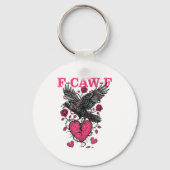 Funny Crow F-caw-f Valentines Day Black Bird Fcawf Sleutelhanger (Voorkant)