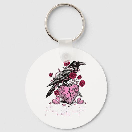 Funny Crow F-caw-f Valentines Day Black Bird Fcawf Sleutelhanger (Voorkant)